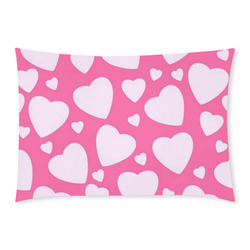 Pale Pink Hearts Custom Rectangle Pillow Case 20x30 (One Side)