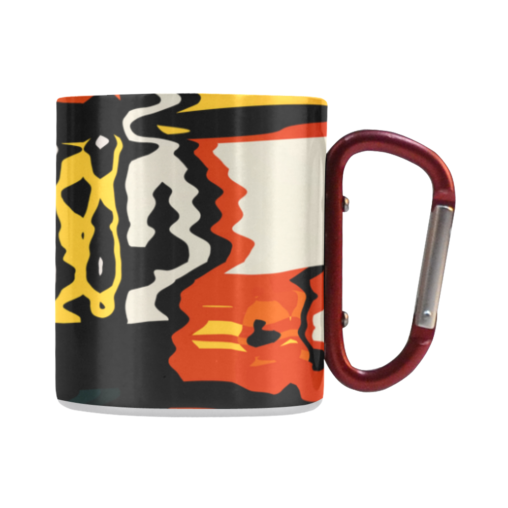 Distorted shapes in retro colors Classic Insulated Mug(10.3OZ)