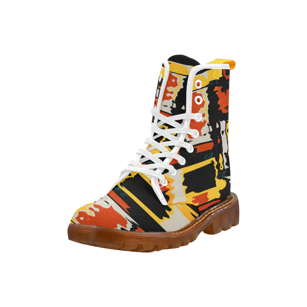 Distorted shapes in retro colors Martin Boots For Women Model 1203H