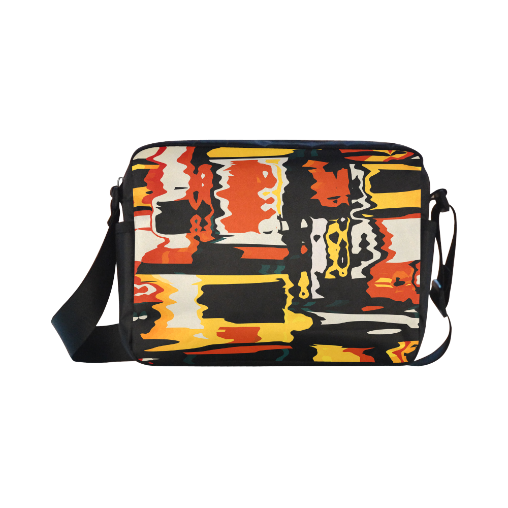 Distorted shapes in retro colors Classic Cross-body Nylon Bags (Model 1632)