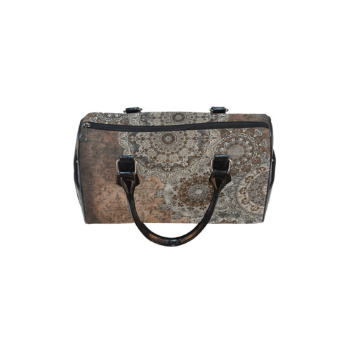 Elegant grey brown vintage mandalas Boston Handbag (Model 1621)