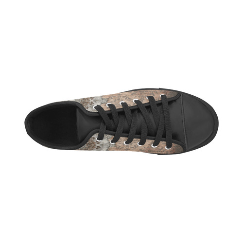 Elegant grey brown vintage mandalas Aquila Microfiber Leather Women's Shoes (Model 031)