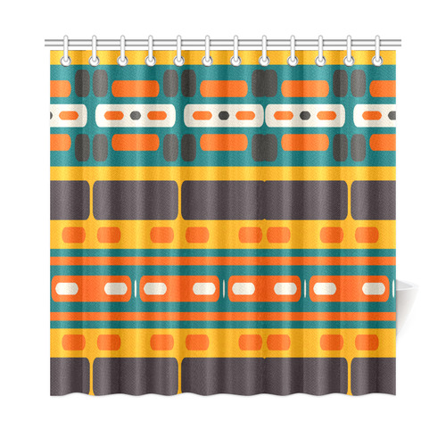 Rectangles in retro colors texture Shower Curtain 72"x72"