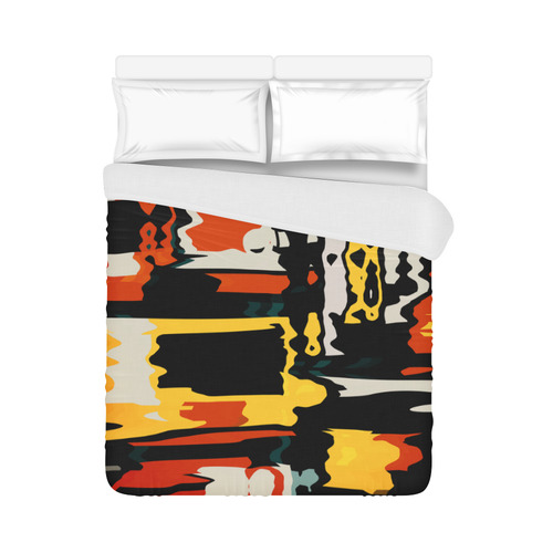Distorted shapes in retro colors Duvet Cover 86"x70" ( All-over-print)
