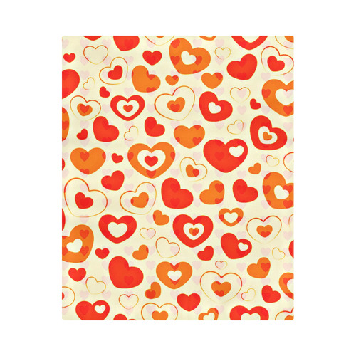 Orange Hearts Duvet Cover 86"x70" ( All-over-print)