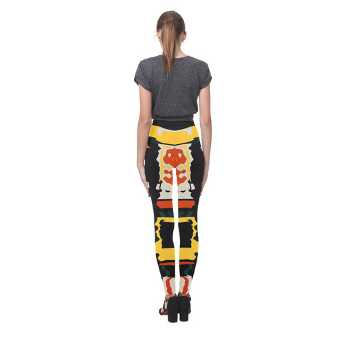 Distorted shapes in retro colors Cassandra Women's Leggings (Model L01)