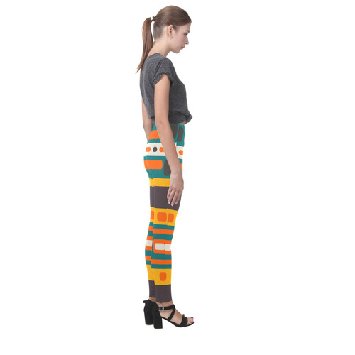 Rectangles in retro colors texture Cassandra Women's Leggings (Model L01)