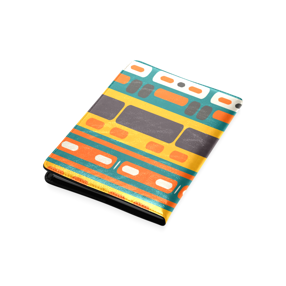 Rectangles in retro colors texture Custom NoteBook A5