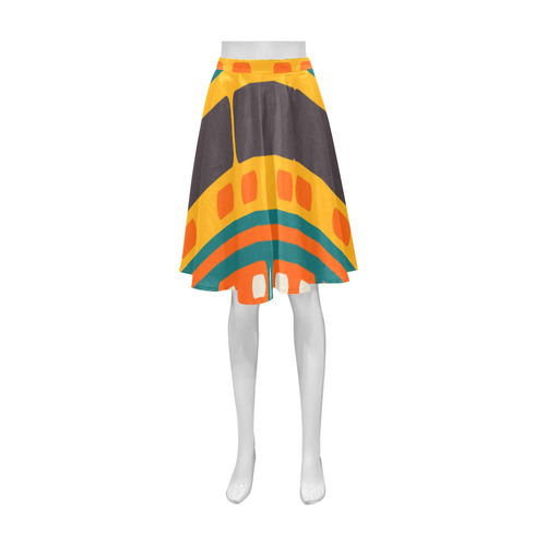 Rectangles in retro colors texture Athena Women's Short Skirt (Model D15)
