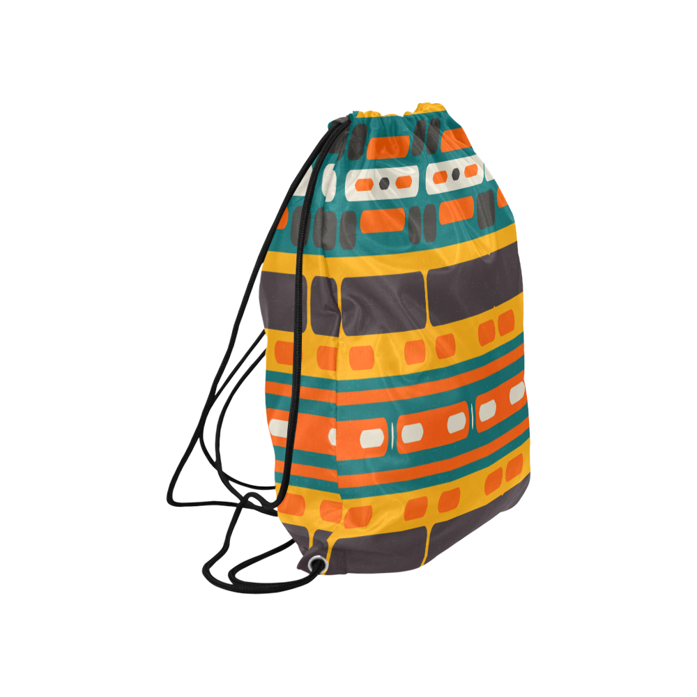 Rectangles in retro colors texture Large Drawstring Bag Model 1604 (Twin Sides)  16.5"(W) * 19.3"(H)