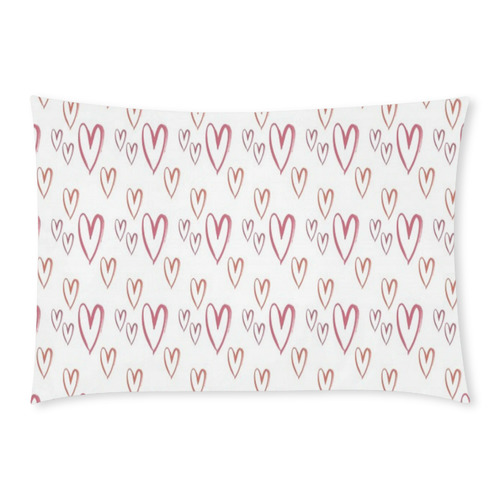 Pink Hearts Custom Rectangle Pillow Case 20x30 (One Side)