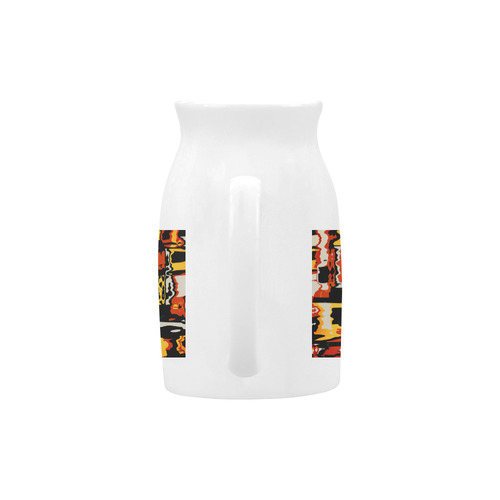 Distorted shapes in retro colors Milk Cup (Large) 450ml