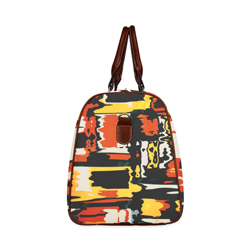 Distorted shapes in retro colors Waterproof Travel Bag/Small (Model 1639)