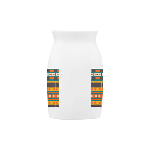 Rectangles in retro colors texture Milk Cup (Large) 450ml