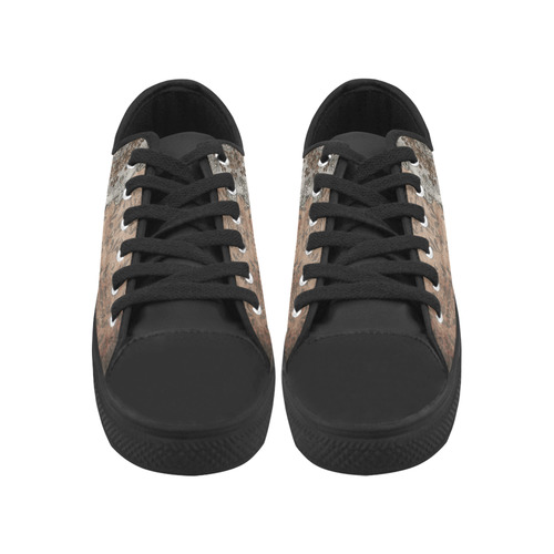 Elegant grey brown vintage mandalas Aquila Microfiber Leather Women's Shoes (Model 031)
