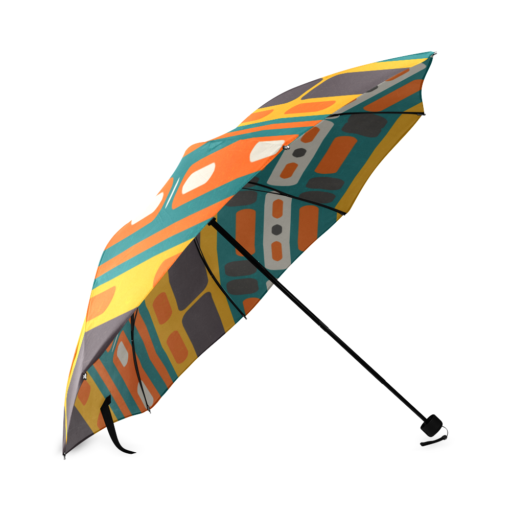 Rectangles in retro colors texture Foldable Umbrella (Model U01)