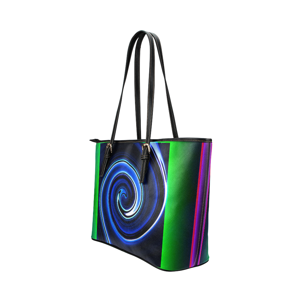 Dance in Neon - Jera Nour Leather Tote Bag/Small (Model 1651)