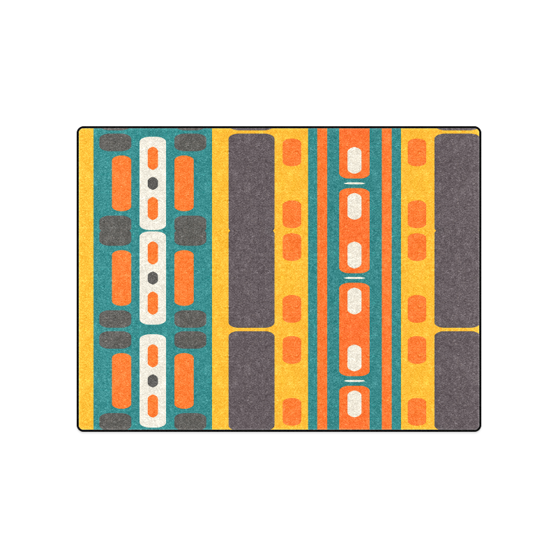 Rectangles in retro colors texture Blanket 50"x60"