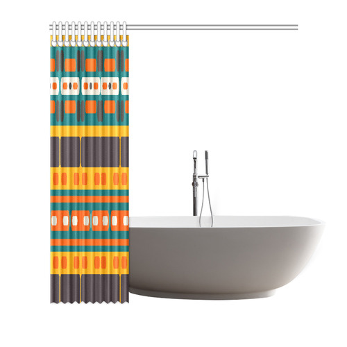 Rectangles in retro colors texture Shower Curtain 72"x72"