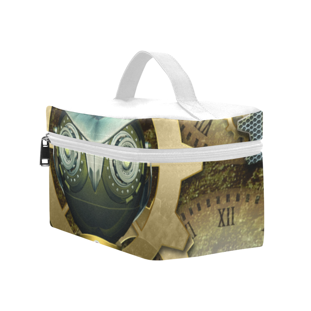 Steampunk, owl, clocks and gears Cosmetic Bag/Large (Model 1658)