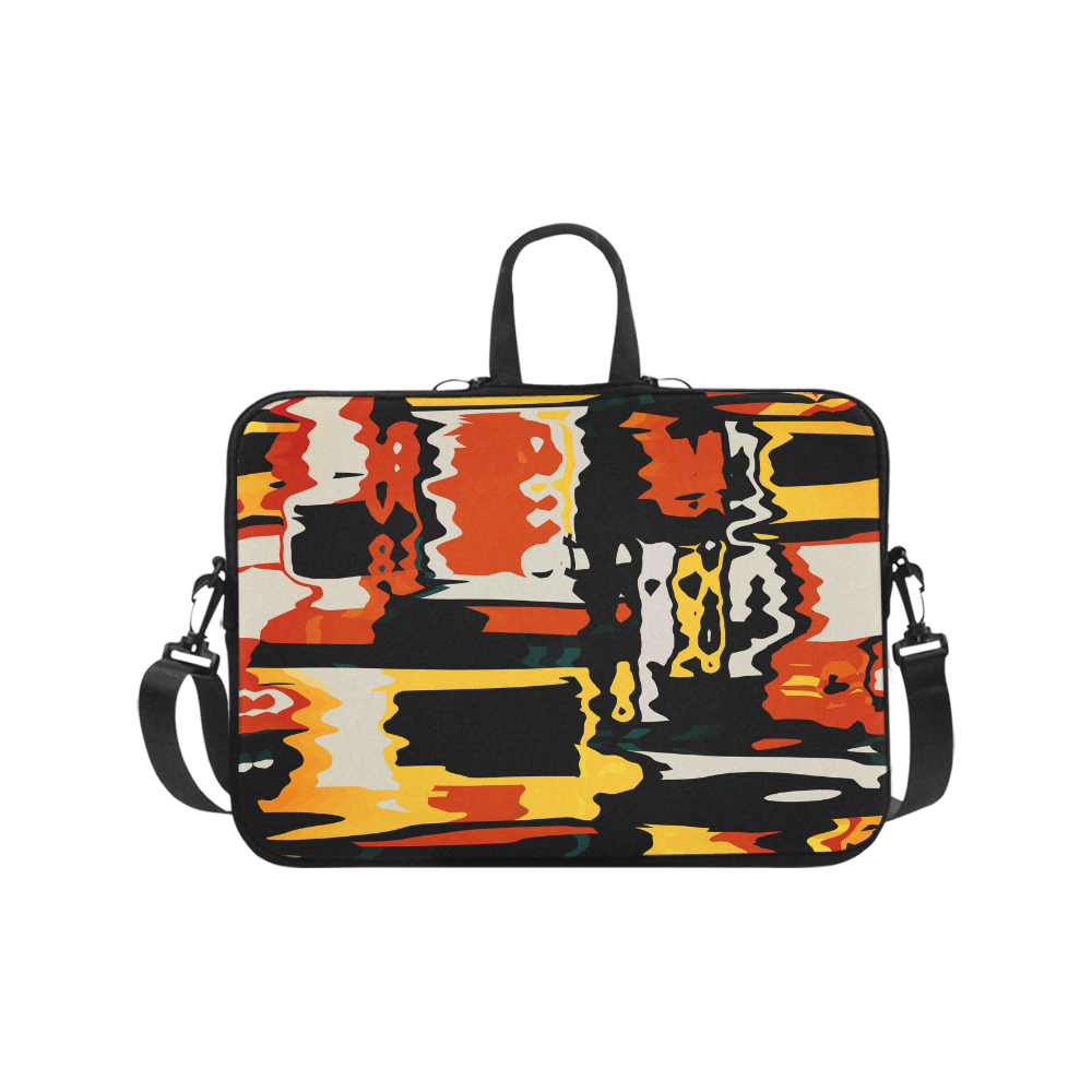 Distorted shapes in retro colors Laptop Handbags 17"