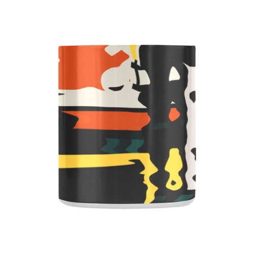 Distorted shapes in retro colors Classic Insulated Mug(10.3OZ)