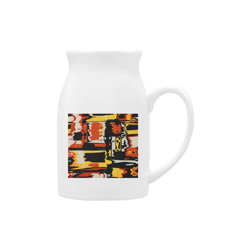 Distorted shapes in retro colors Milk Cup (Large) 450ml