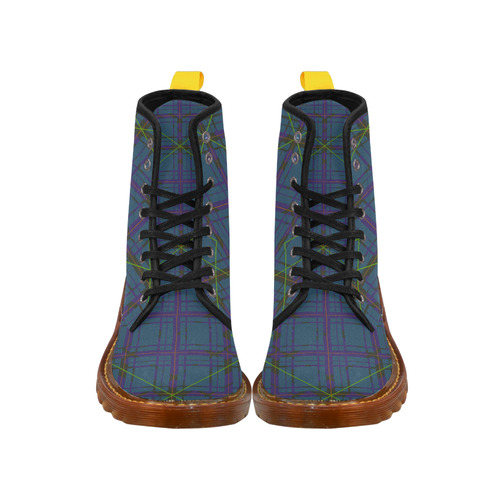 Neon Plaid 80's style design Martin Boots For Men Model 1203H