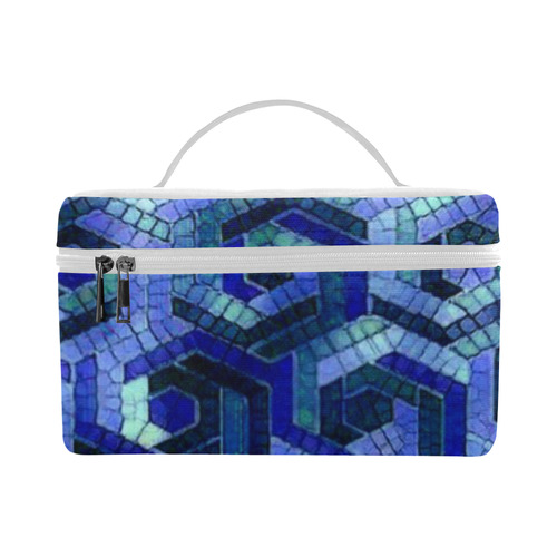 Pattern Factory 23 blue by JamColors Cosmetic Bag/Large (Model 1658)