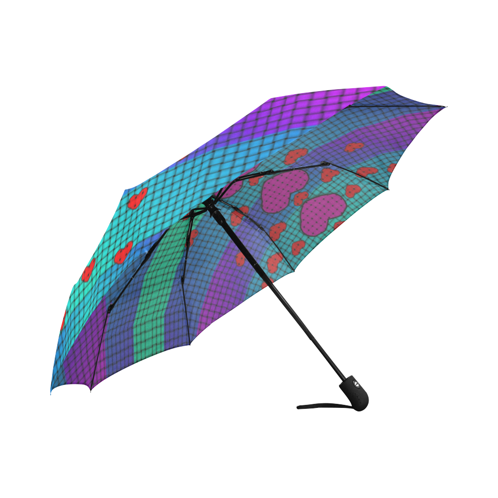 hearts and rainbows Auto-Foldable Umbrella (Model U04)