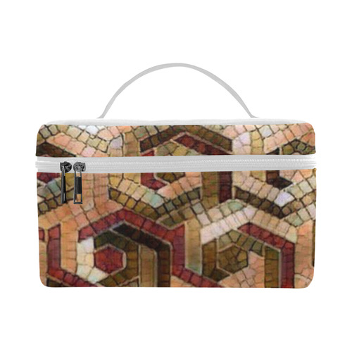 Pattern Factory 23 brown by JamColors Cosmetic Bag/Large (Model 1658)