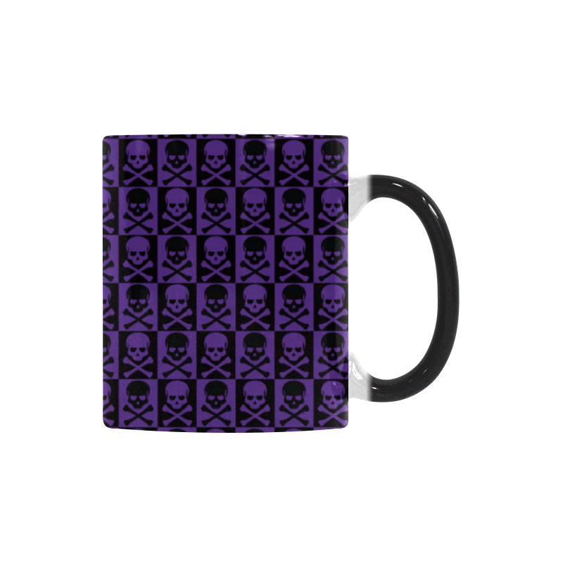 Gothic style  Purple and Black Skulls Custom Morphing Mug