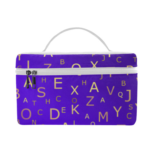 purple gold letters lunch box Lunch Bag/Large (Model 1658)