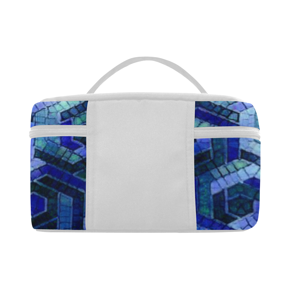 Pattern Factory 23 blue by JamColors Cosmetic Bag/Large (Model 1658)