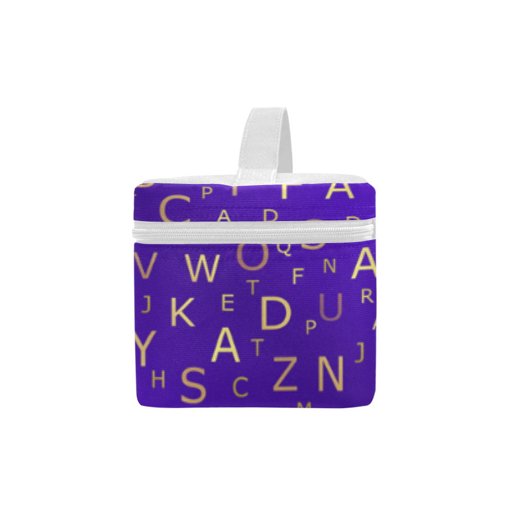 purple gold letters lunch box Lunch Bag/Large (Model 1658)