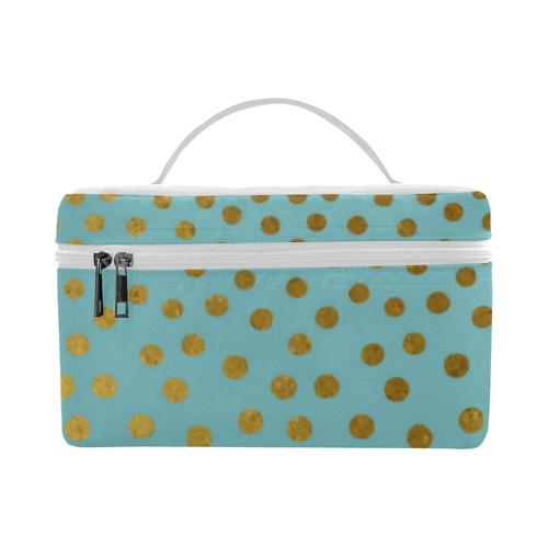Gold Elegance Polka Dots Shower Lunch Bag/Large (Model 1658)