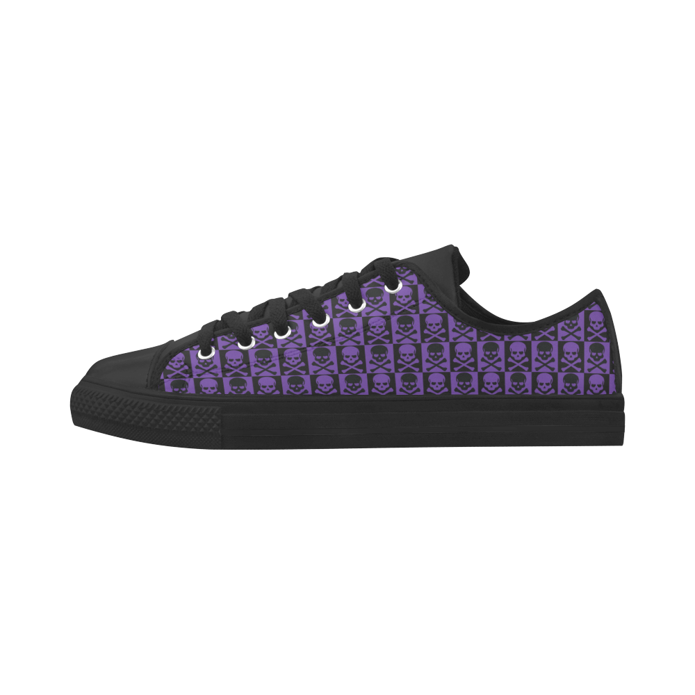 Gothic style Purple & Black Skulls Microfiber Leather Men's Shoes/Large Size (Model 031)