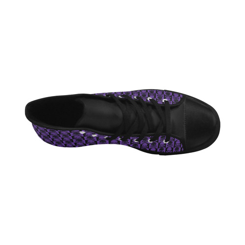 Gothic style Purple & Black Skulls Aquila High Top Microfiber Leather Women's Shoes/Large Size (Model 032)