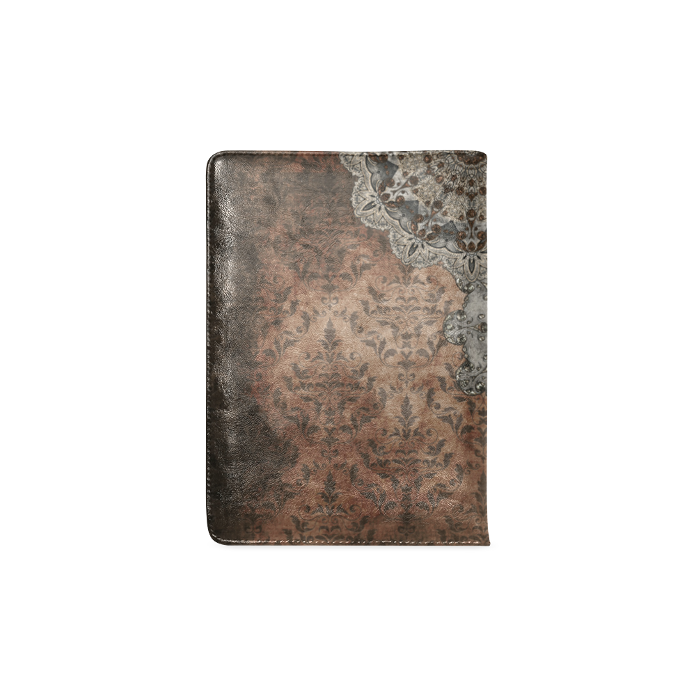 Elegant grey brown vintage mandalas Custom NoteBook A5