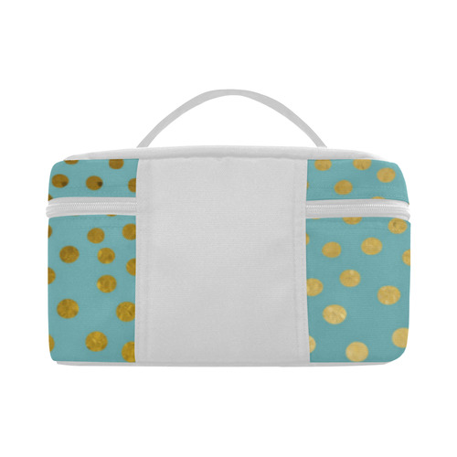 Gold Elegance Polka Dots Shower Lunch Bag/Large (Model 1658)