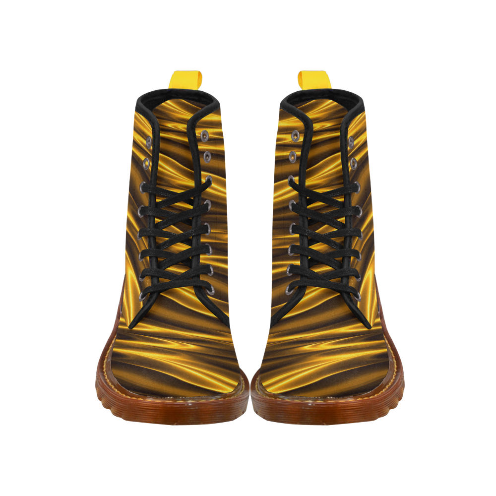 Elegant Gold Waves Martin Boots For Women Model 1203H