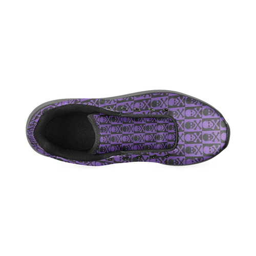 Gothic style Purple & Black Skulls Men’s Running Shoes (Model 020)