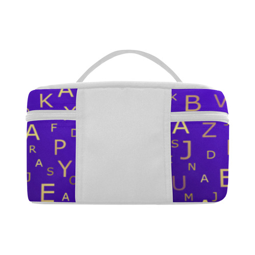 purple gold letters lunch box Lunch Bag/Large (Model 1658)