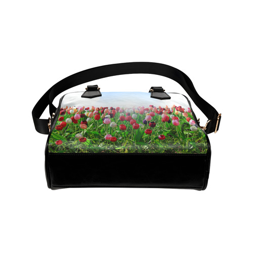 Red Pink White Poppies Modern Landscape Shoulder Handbag (Model 1634)