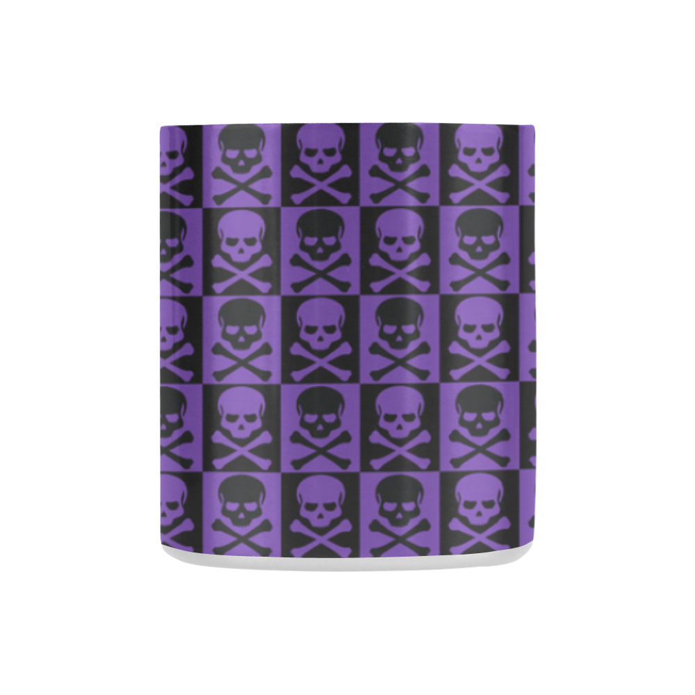 Gothic Purple and Black Skulls Classic Insulated Mug(10.3OZ)