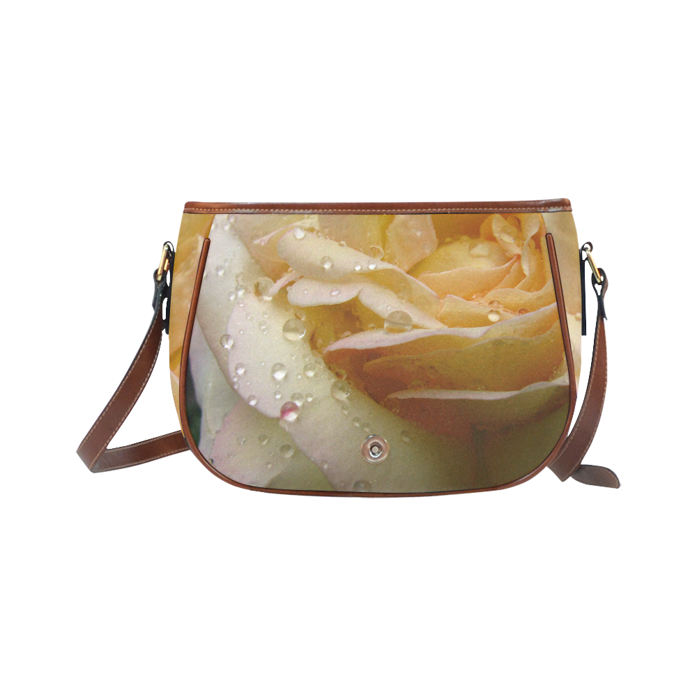 Rain and Roses Saddle Bag/Small (Model 1649) Full Customization