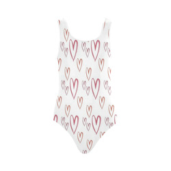 red-hearts Vest One Piece Swimsuit (Model S04)