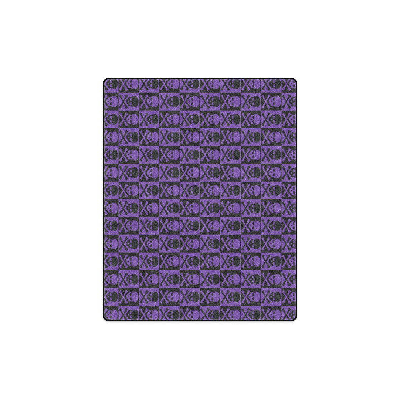 Gothic style Purple and Black Skulls Blanket 40"x50"