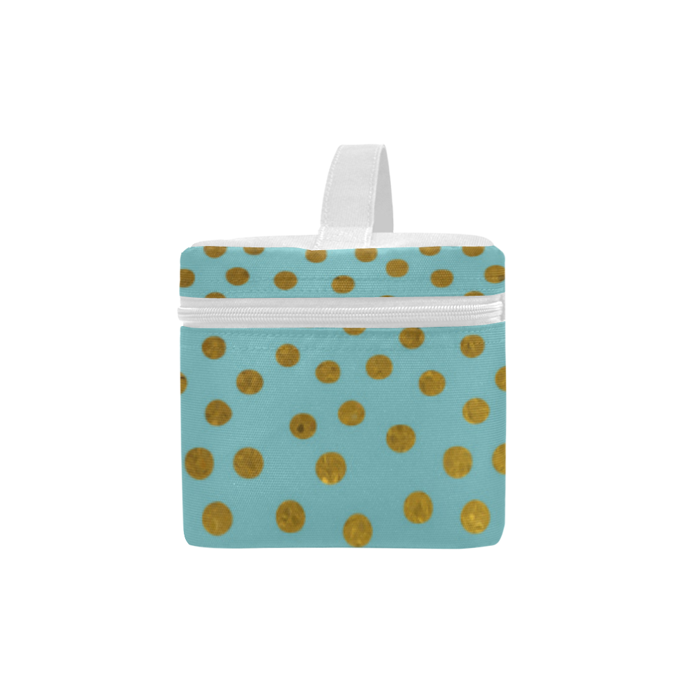 Gold Elegance Polka Dots Shower Lunch Bag/Large (Model 1658)