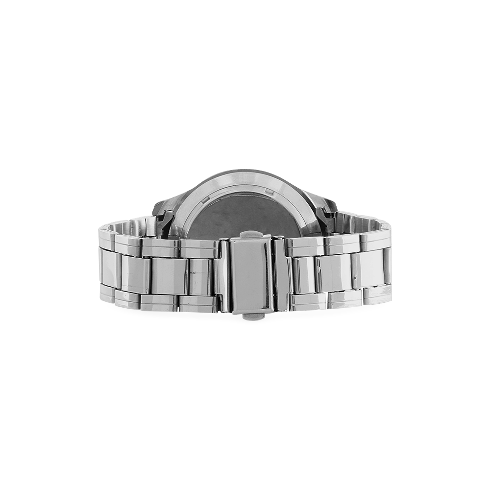 Elegant grey brown vintage mandalas Men's Stainless Steel Analog Watch(Model 108)